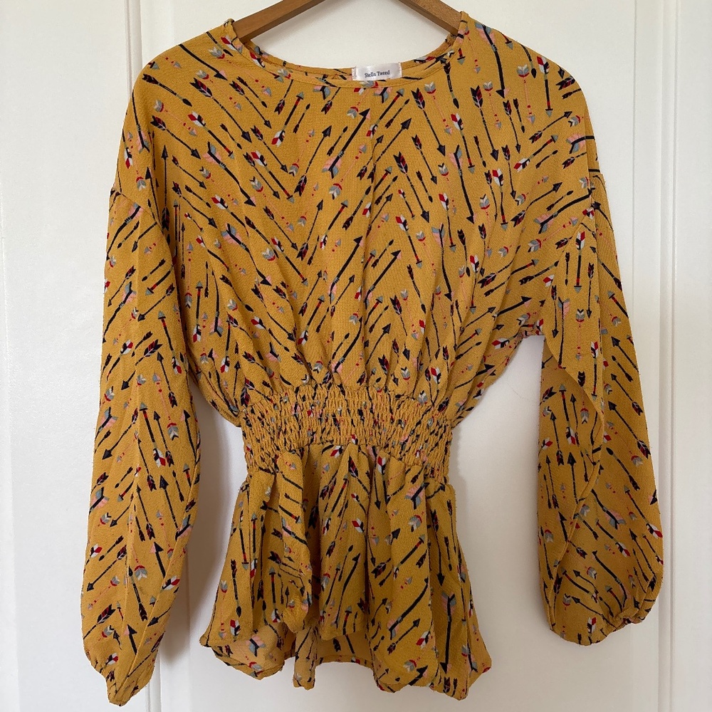 Mustard yellow blouse
